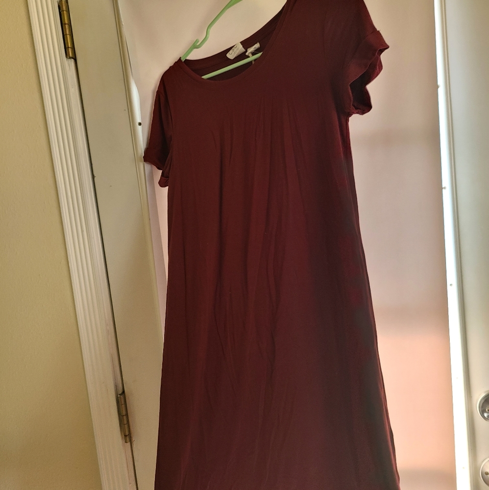 Burgundy flare dress